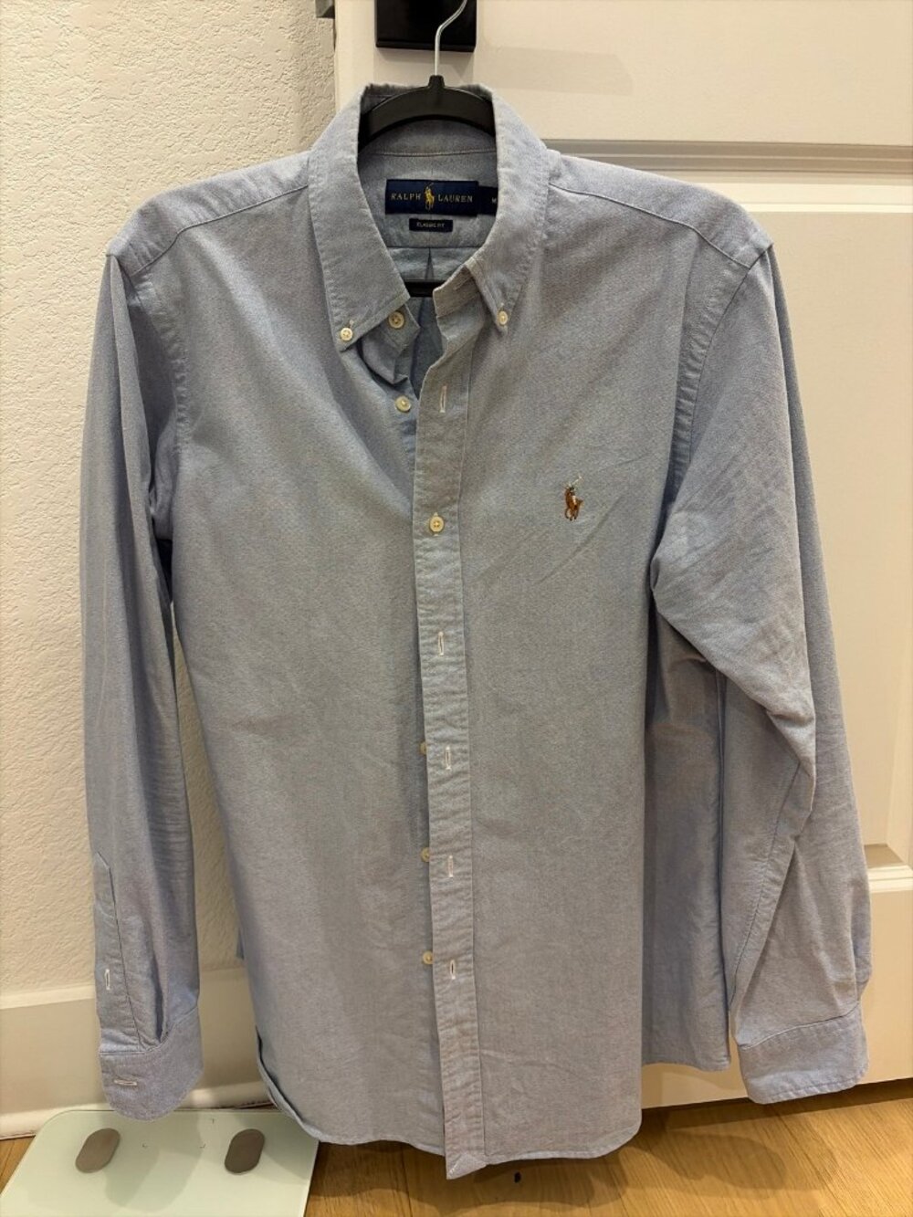 Ralph Lauren Classic Fit Oxford Button-Down Shirt Men's M Light Blue Pony Logo